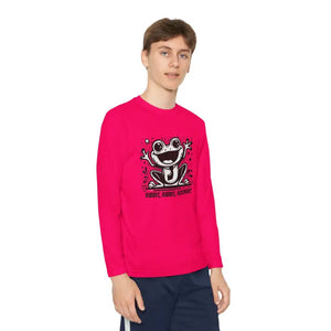 Frog Fun Youth Long Sleeve Tee Sport-tek Posicharge Fabric - Dipaliz - T-shirts