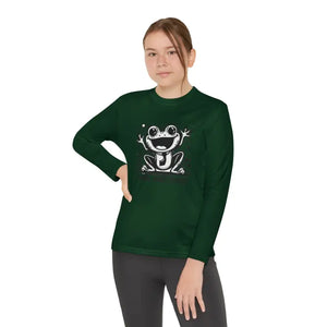 Frog Fun Youth Long Sleeve Tee Sport-tek Posicharge Fabric - Dipaliz - T-shirts