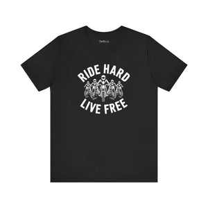 T-shirt - Ride Hard Live Free Motorcycle Unisex Jersey Tee - Dipaliz