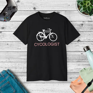 Cycologist Cotton Tee - Eco Friendly Cycling Humor Shirt - Dipaliz - Black / s - T-shirts