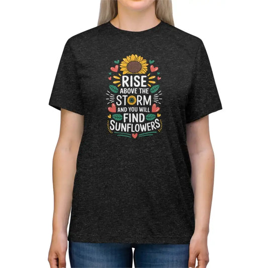 Rise Above: Unisex Triblend Tee for Comfort & Style - Black Heather / s T-shirt