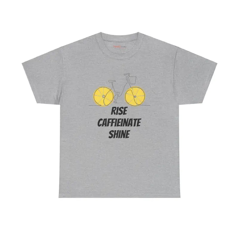 Rise Caffeinate Shine and Bicycle Fitness Unisex Heavy Cotton Tee - T-shirt