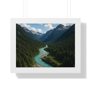 Mountain River Canvas Serenity Framed Poster - Dipaliz - 16″ x 12″ / White - Visual Artwork
