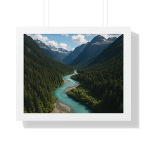 Mountain River Canvas Serenity Framed Poster - Dipaliz - 20’’ x 16’’ / White - Visual Artwork