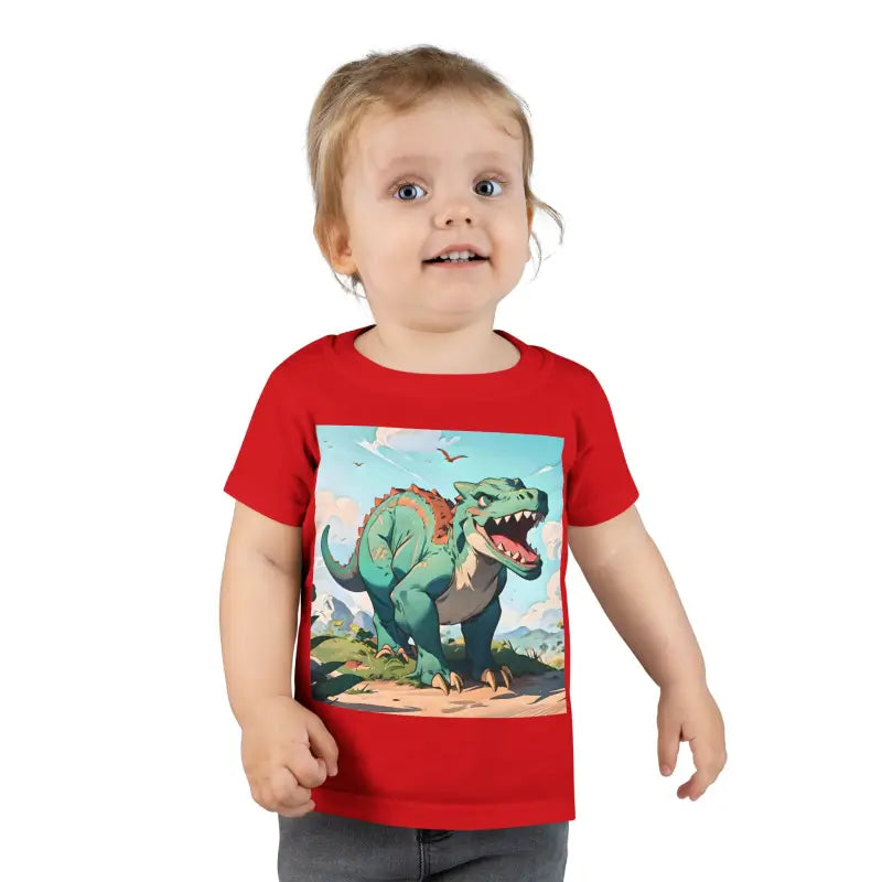 Roar-some Green Dinosaur Toddler T-shirt Fun - Red / 4t Kids Clothes