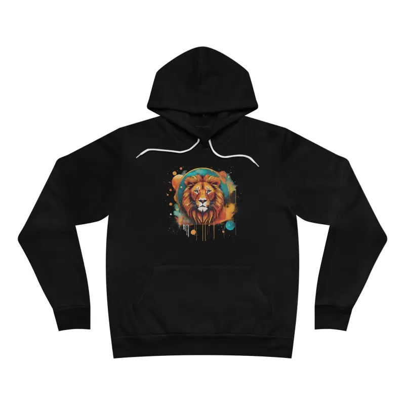 Roar-some Unisex Lion Hoodie: Cozy Medium Fabric Bliss! - Black / Xs Hoodie