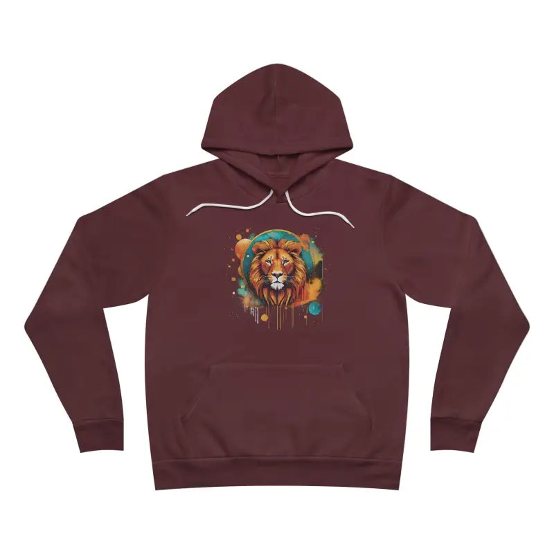 Roar-some Unisex Lion Hoodie: Cozy Medium Fabric Bliss! - Maroon / Xs Hoodie