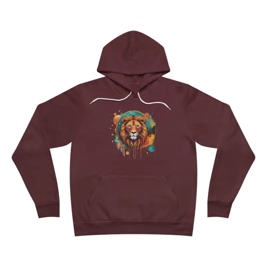 Roar-some Unisex Lion Hoodie: Medium Fabric Comfort! - Maroon / Xs Hoodie