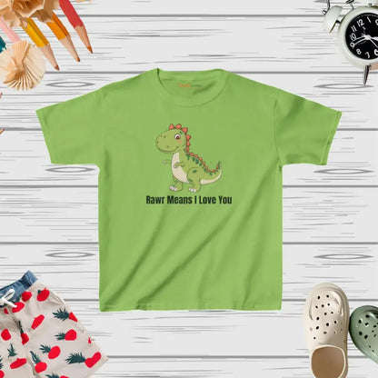 Dino Love: Kids Heavy Cotton™ Toddler Tee - Xs / Lime Clothes