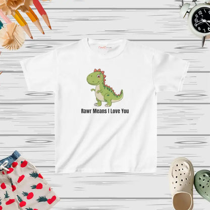 Dino Love: Kids Heavy Cotton™ Toddler Tee - Xs / White Clothes