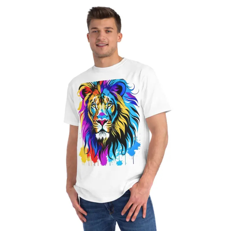 Roar in Style with Majestic Lion Organic Unisex Classic Tee - White / s T-shirt