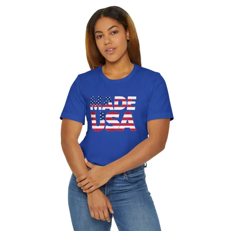 Rock your 4th with a Cozy Unisex Tee in Sustainable Cotton - True Royal / s T-shirt