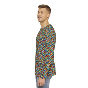 Long Sleeve Aop Colorful Geometric Pattern Tee - Dipaliz - T-shirts