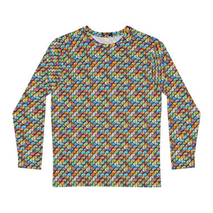 Long Sleeve Aop Colorful Geometric Pattern Tee - Dipaliz - T-shirts
