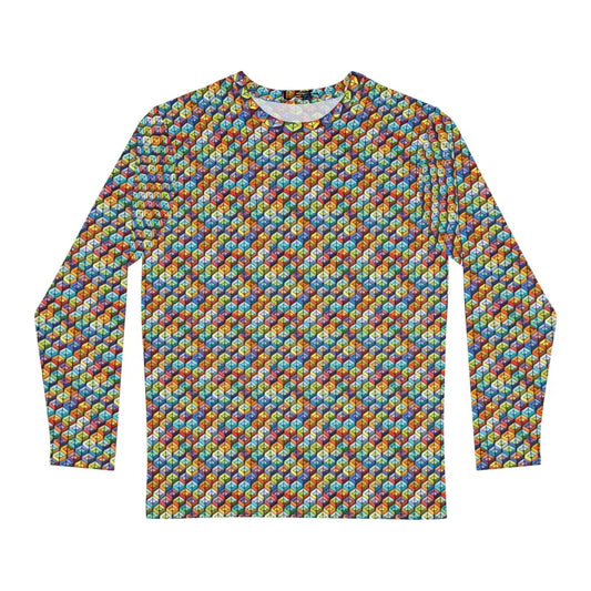 Rock your Look with a Colorful Geometric Long Sleeve Tee - Shirts