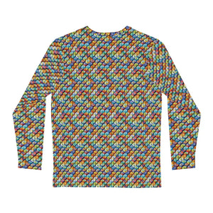 Long Sleeve Aop Colorful Geometric Pattern Tee - Dipaliz - T-shirts