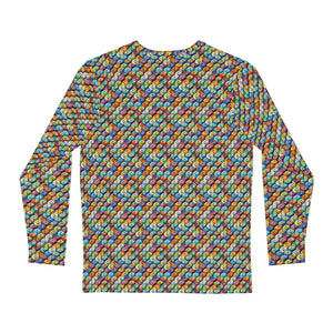 Long Sleeve Aop Colorful Geometric Pattern Tee - Dipaliz - T-shirts