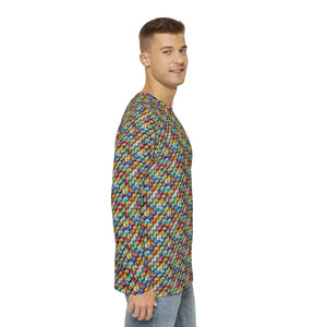 Long Sleeve Aop Colorful Geometric Pattern Tee - Dipaliz - T-shirts
