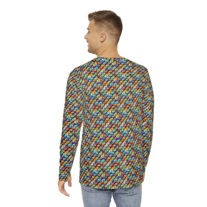 Long Sleeve Aop Colorful Geometric Pattern Tee - Dipaliz - T-shirts
