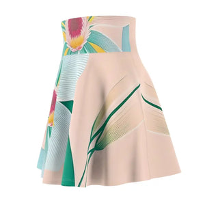 Skater Skirt - Large Blue Flower Polyester Spandex - Dipaliz - Skirts
