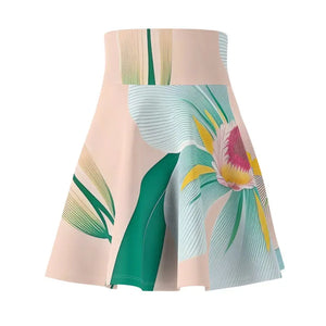 Skater Skirt - Large Blue Flower Polyester Spandex - Dipaliz - Skirts