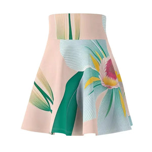 Skater Skirt - Large Blue Flower Polyester Spandex - Dipaliz - Skirts