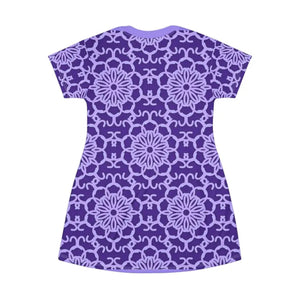 Blue Abstract Pattern Shirt Dress Print t - Dipaliz - Dresses