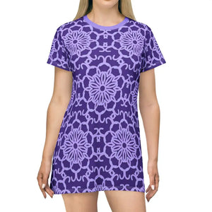 Blue Abstract Pattern Shirt Dress Print t - Dipaliz - Xs - Dresses