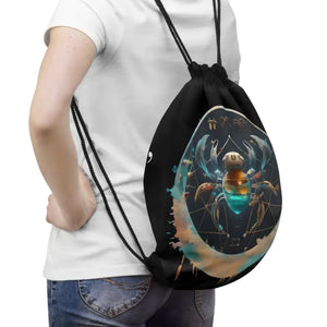 Cancer Zodiac Drawstring Bag - Bold Crab Style - Dipaliz - one Size - Handbags