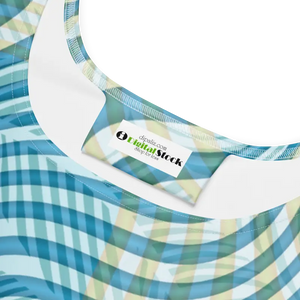 Skater Dress Blue Yellow Stripes Polyester Spandex Dipaliz - Dresses