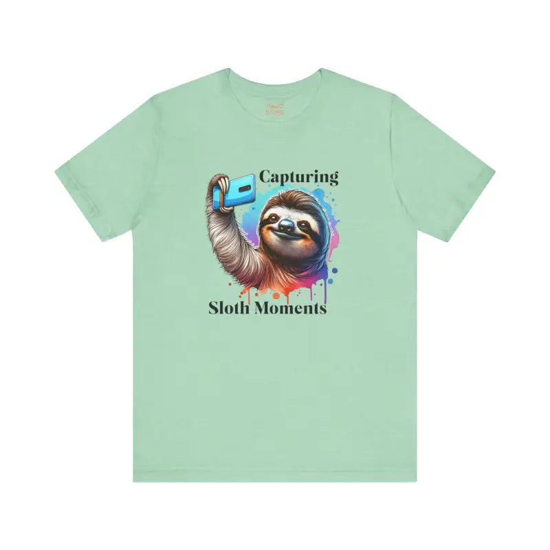 Rock Cozy Style with Comfy Sloth Selfie Cotton Tee - T-shirt