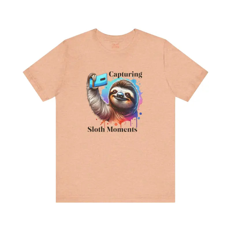 Rock Cozy Style with Comfy Sloth Selfie Cotton Tee - T-shirt