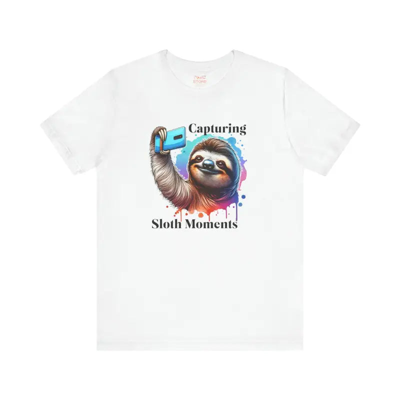 Rock Cozy Style with Comfy Sloth Selfie Cotton Tee - T-shirt