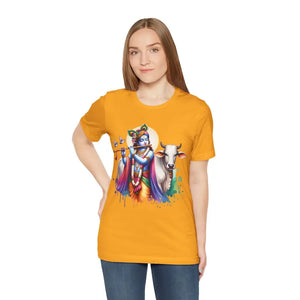 Cool Krishna Cow Tee Classic Unisex Style Dipaliz - Gold / s - T-shirts