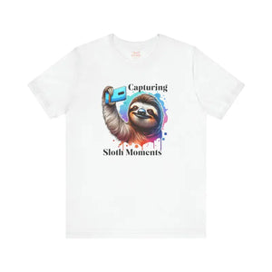 T-shirts - Sloth Selfie Tee - Comfy Cotton Short Sleeve - Dipaliz