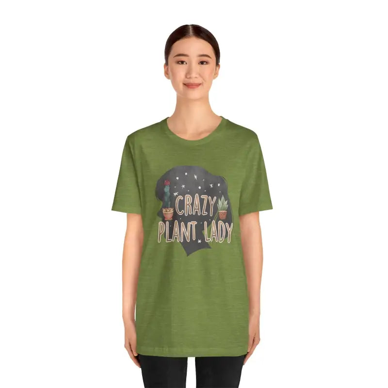 Crazy Plant Lady Tee - Flaunt your Foliage Flair - Heather Green / s T-shirt