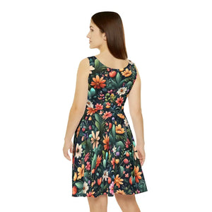 Women’s Skater Dress Large Flowers Bold Style - Dipaliz - Dresses