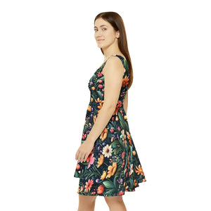 Women’s Skater Dress Large Flowers Bold Style - Dipaliz - Dresses