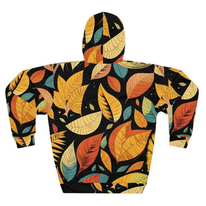 Aop Unisex Pullover Hoodie Colored Fall Leaves Print Dipaliz - Hoodies