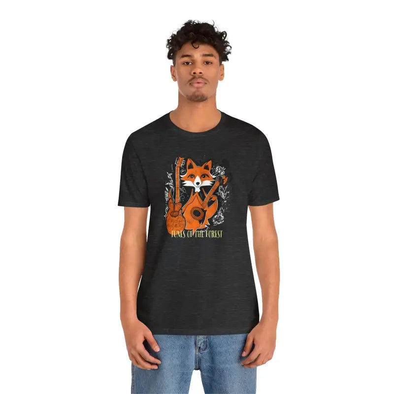 Rock your Style: Fox Guitar Unisex Jersey Short Sleeve Tee - Dark Grey Heather / s T-shirt