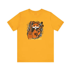 Fox with a Guitar T-shirt - Bold Women’s Fashion Rock Style - Dipaliz - T-shirts