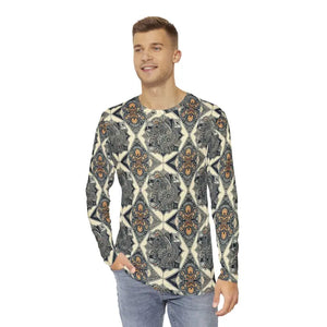 Long Sleeve Aop Shirt Geometric Pattern Comfort Style - Dipaliz - T-shirts