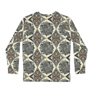Long Sleeve Aop Shirt Geometric Pattern Comfort Style - Dipaliz - T-shirts