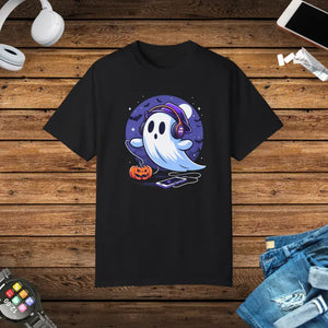 Comfort Colors Tee - Ghost with Headphones Garment-dyed - Dipaliz - Black / s - T-shirts