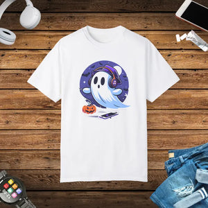 Comfort Colors Tee - Ghost with Headphones Garment-dyed - Dipaliz - White / s - T-shirts