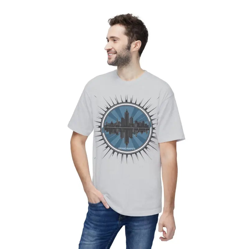 Rock the Grand Rapids Skyline in a Trendy Unisex Cotton Tee - Dark Ash / s T-shirt