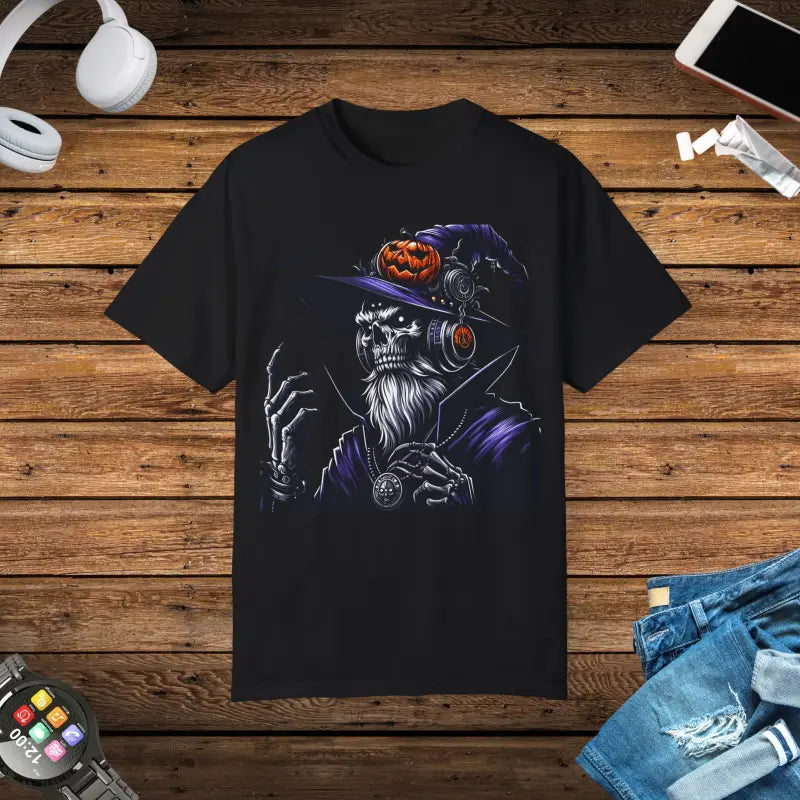 Rock Halloween in a Comfort Colors Skeleton Witch Tee - Black / s T-shirt