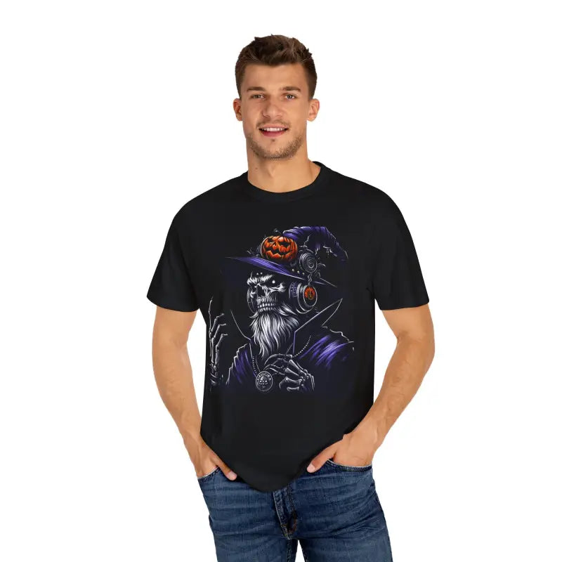 Rock Halloween in a Comfort Colors Skeleton Witch Tee - T-shirt