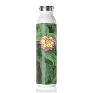 Slim Water Bottle Lantana Flowers Fashion Hydration by Dipaliz - 20oz / White - Bottles