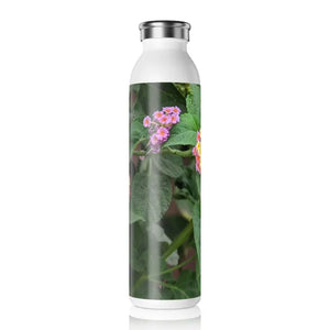 Slim Water Bottle Lantana Flowers Fashion Hydration by Dipaliz - 20oz / White - Bottles